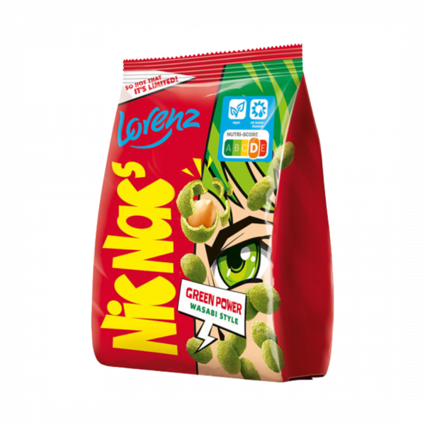 Lorenz NicNac's Green Power Wasabi Style, Erdnüsse in pikanter Teighülle, 110 Gramm